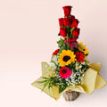 tronco con rosas más mix de flores - Florería San Ignacio